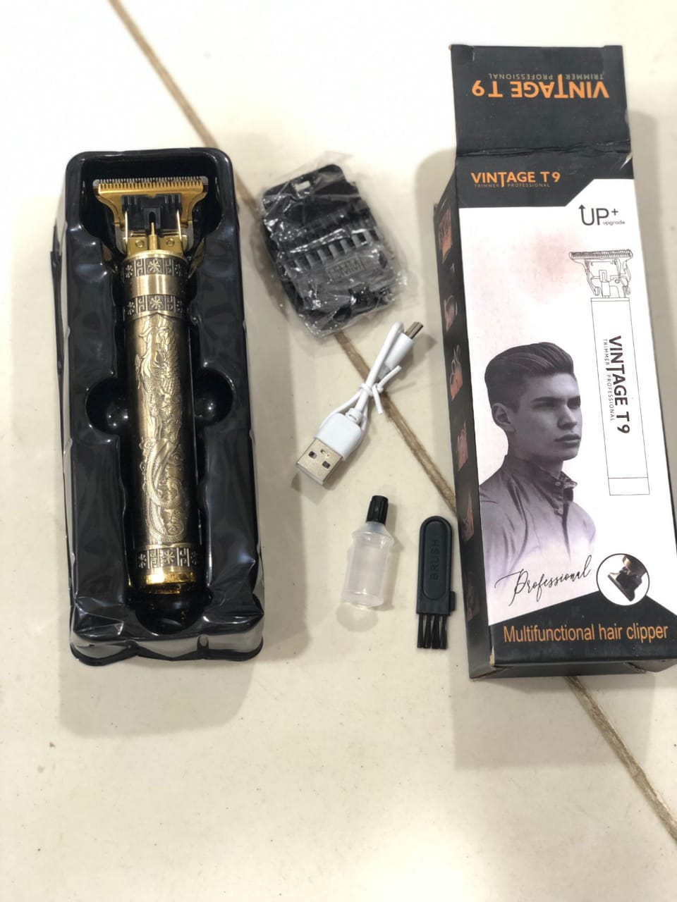 Metal Body Vintage T9 Hair Trimmer For Men Professional