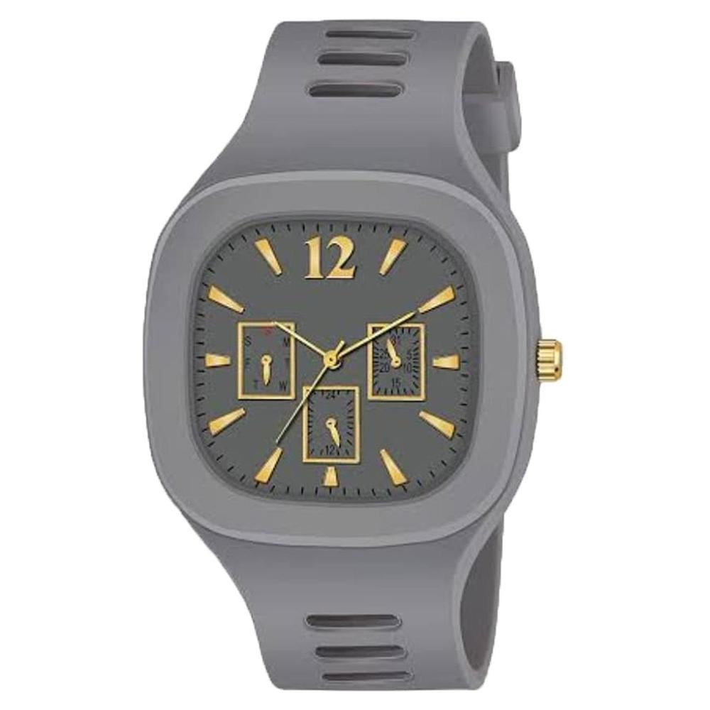 New Silicone Analogue Fashionable Wrist Watch for Men – Casual & Stylish Design (Black)